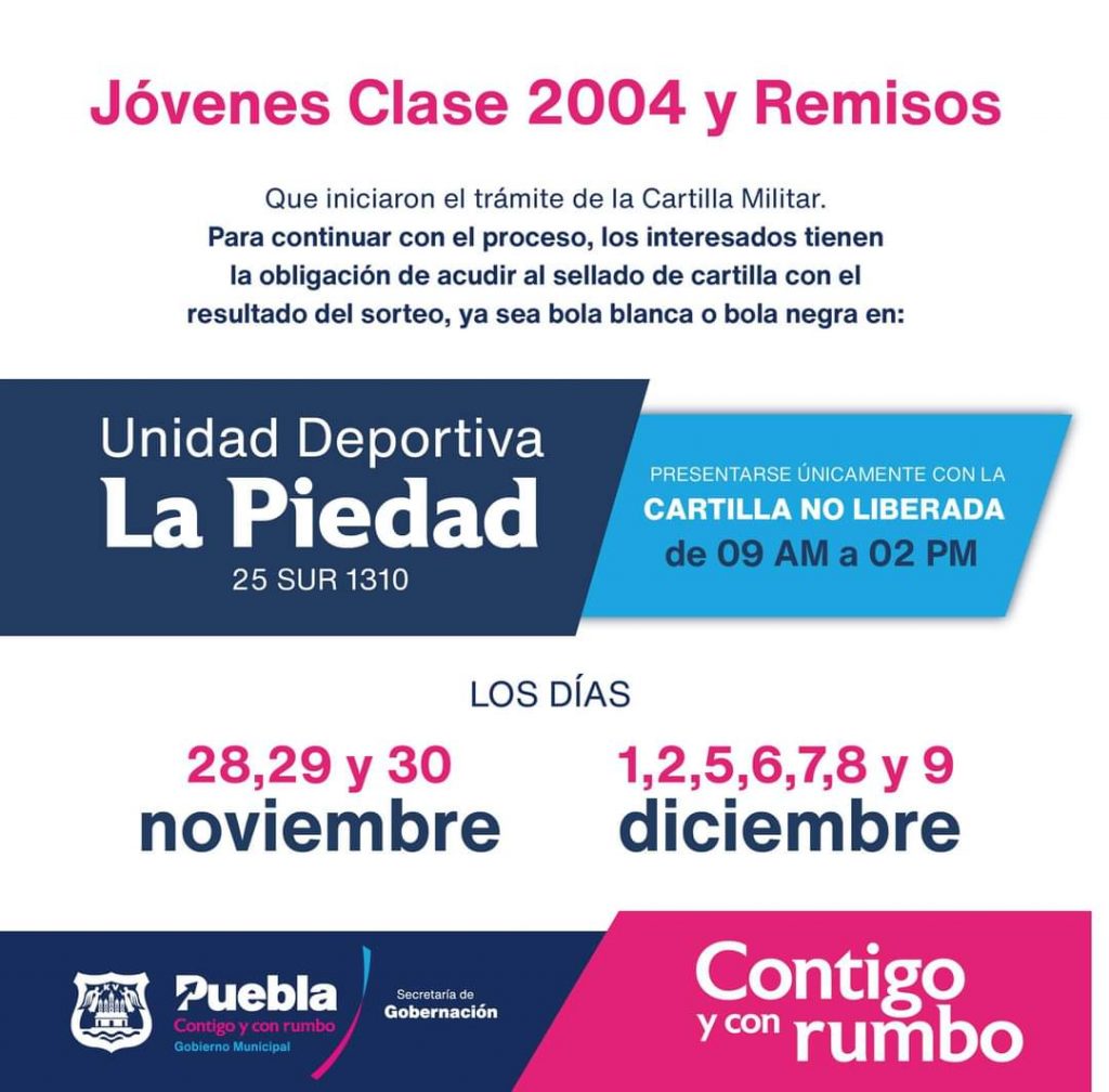 Convocan a sellado de cartilla a la generación 2004