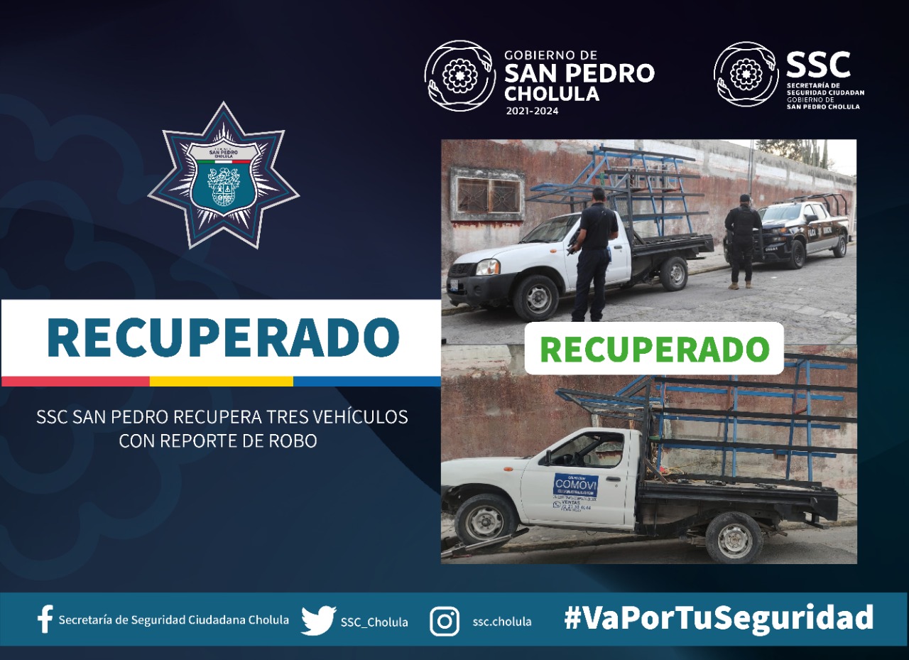 Frustran robo de camioneta en San Pedro Cholula