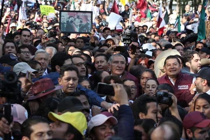 El pueblo, la fuerza de López Obrador remarca Armenta