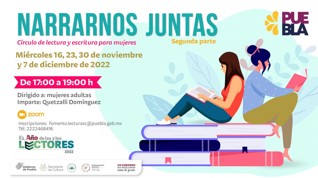 Convoca Cultura a poblanas a participar en círculo de lectura virtual
