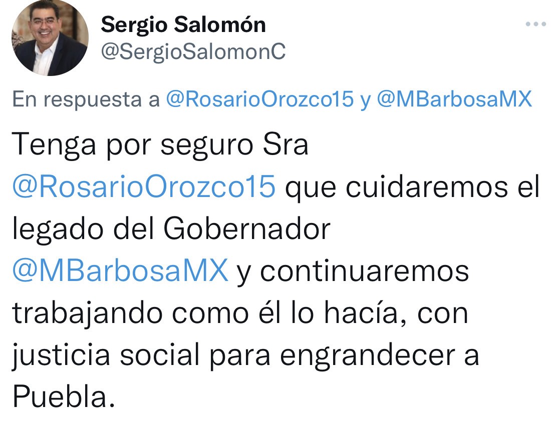 Se compromete Sergio Salomón Céspedes a mantener el legado de Miguel Barbosa