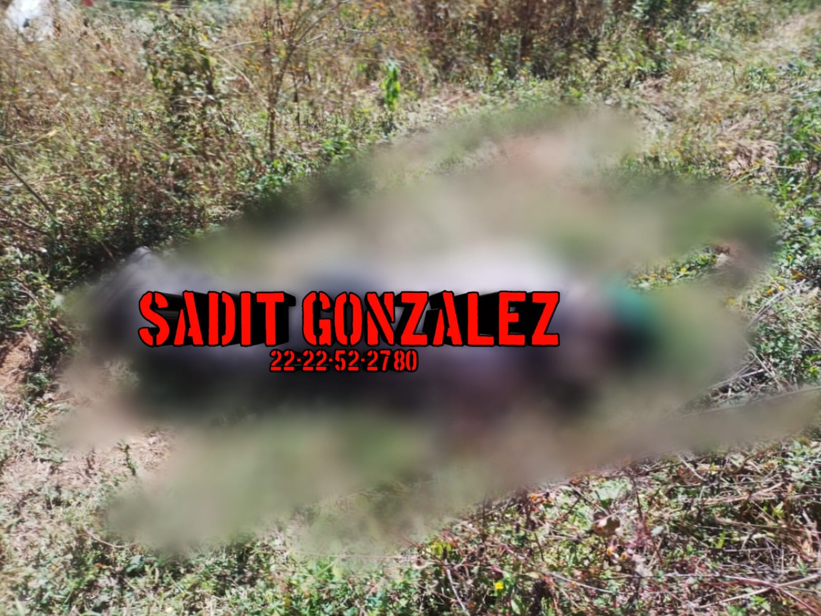 Cadáver de un hombre en descomposición en Huauchinango