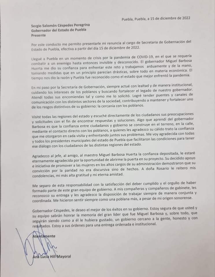 Ana Lucía Hill, Gabriel Biestro y María Teresa Castro, entre las supuestas renuncias al gobierno estatal