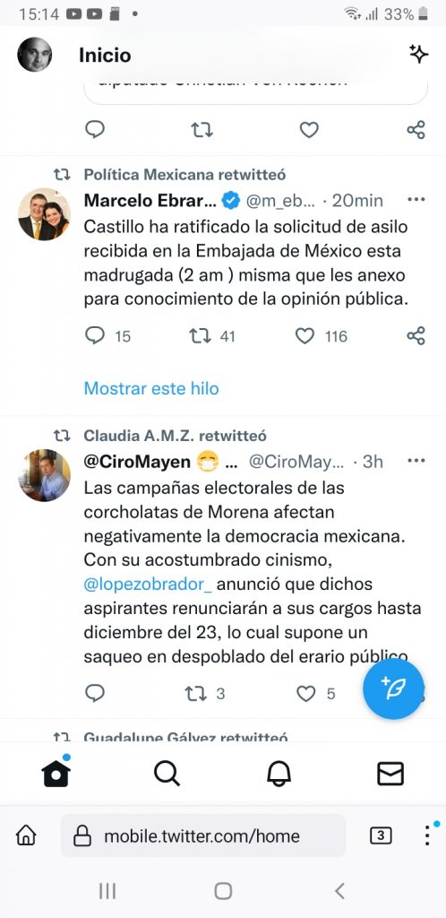 Ex presidente del Perú solicitó asilo en México, confirmó Marcelo Ebrard