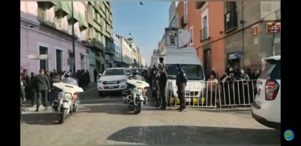 Video desde Puebla: Caravana de Miguel Barbosa, en el Centro Histórico