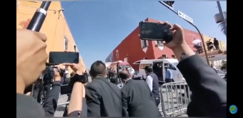 Video desde Puebla: AMLO, Claudia Sheinbaum y Adán Augusto López llegan a Casa Aguayo por el homenaje a Luis Miguel Barbosa