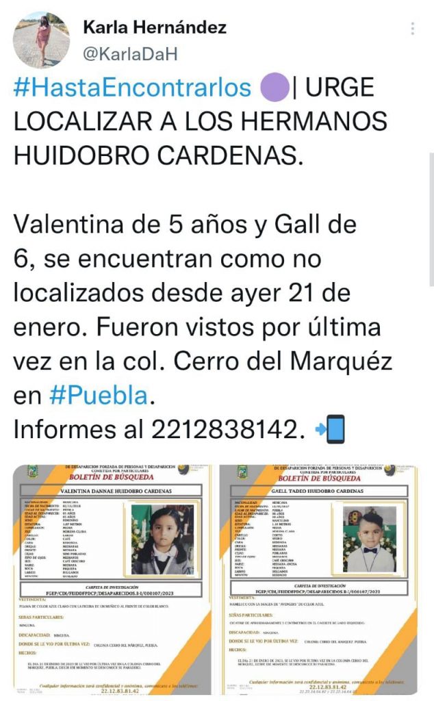 Buscan a los hermanos Huidobro Cárdenas