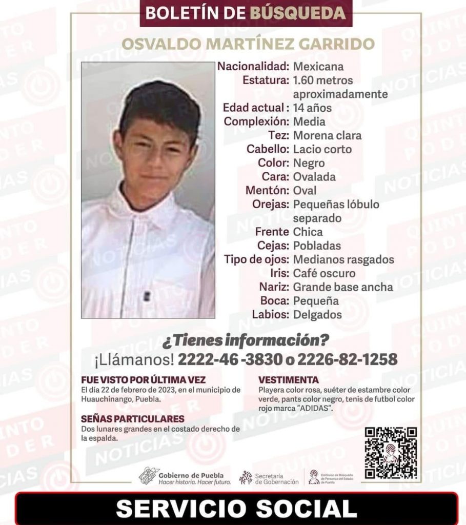 Alerta Amber: Se pierde en Huauchinango adolescente de 14 años