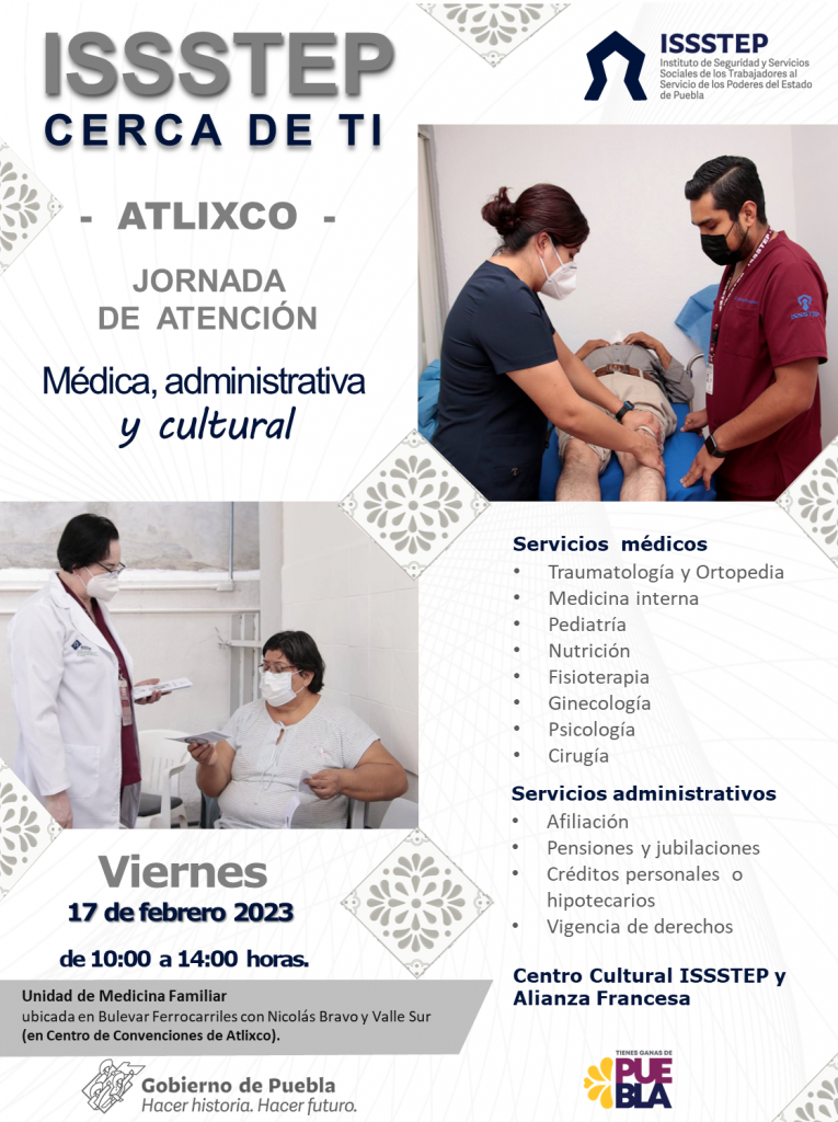 Invita ISSSTEP a jornada regional en Atlixco