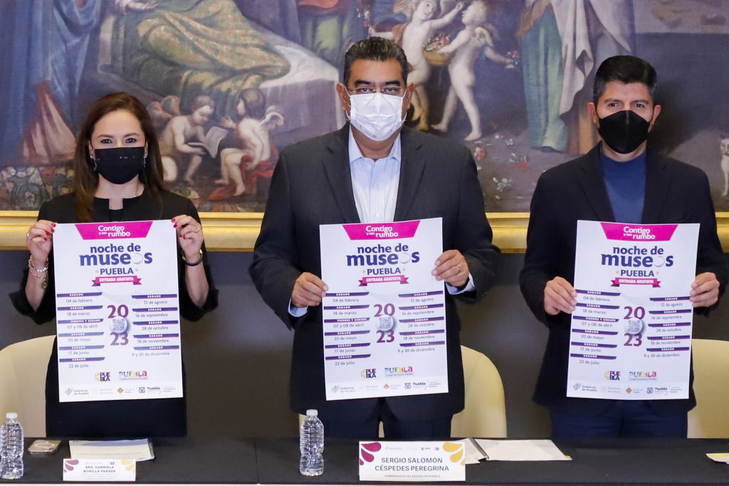 Sergio Salomón Céspedes y Eduardo Rivera presentaron el calendario de la Noche de Museos 2023