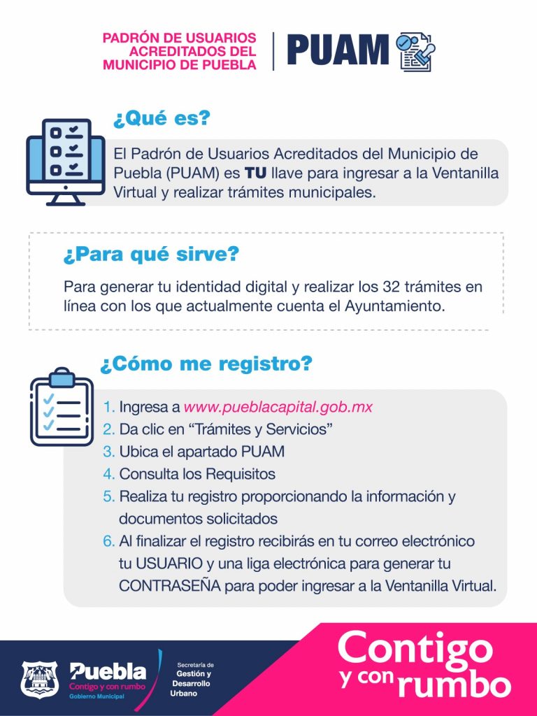PUAM, llave para ingresar a la Ventanilla Virtual y realizar trámites municipales.