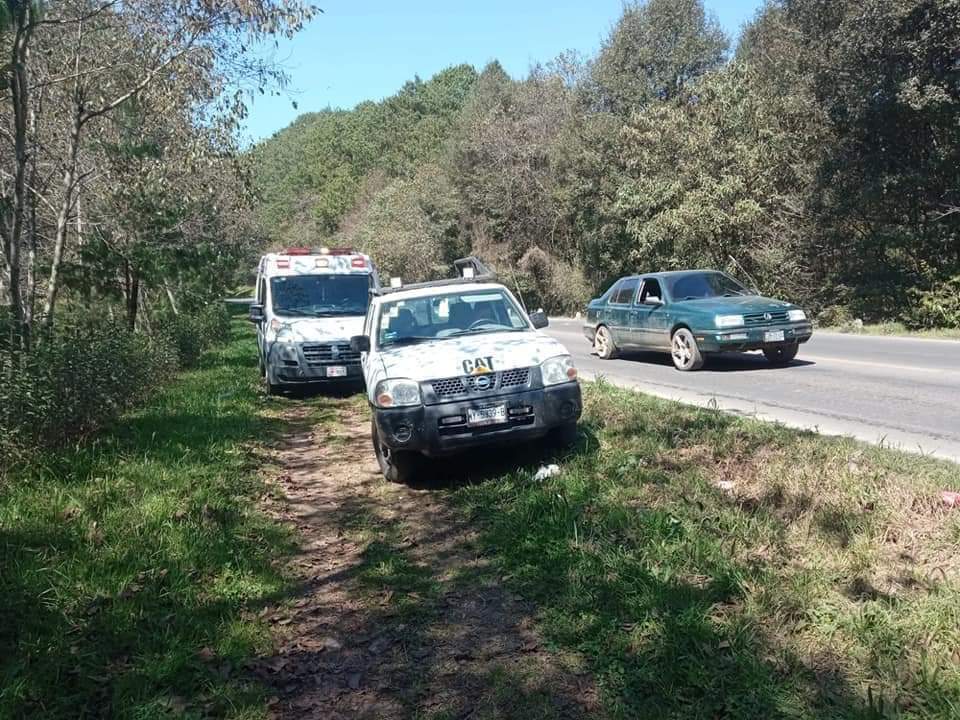 Esta tarde se reportó choque por alcance en el camino nacional 130 a la altura de El Tejocotal