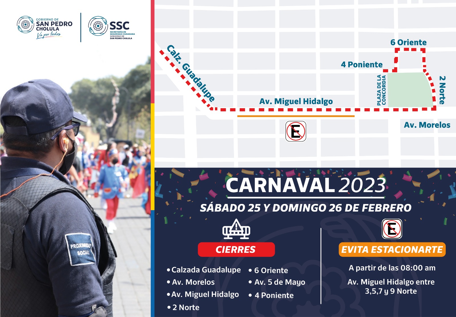 Gobierno de San Pedro Cholula desplegará operativo carnaval 2023