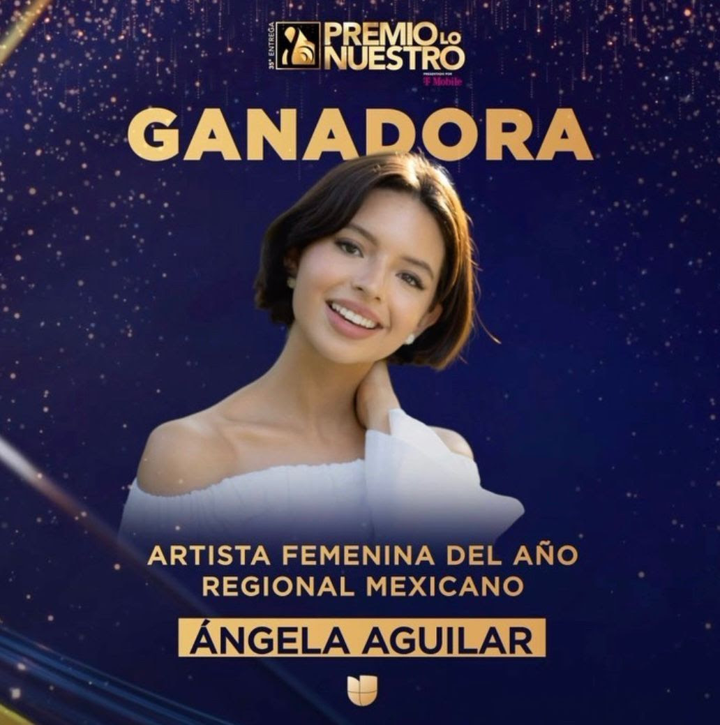 Ángela Aguilar galardonada como la “artista femenina del año” en Premio lo Nuestro 2023