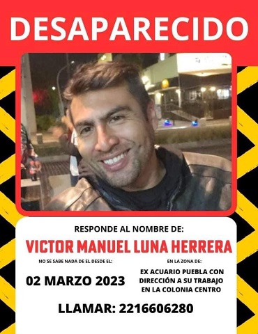 Servicio social: Piden apoyo para localizar a Víctor Manuel Luna