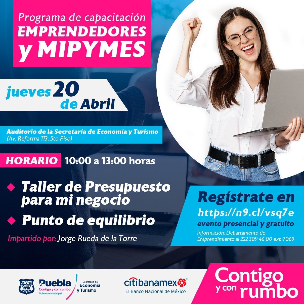 Capacitan a emprendedores en Puebla capital