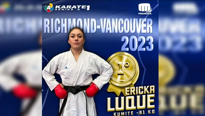 Gana Ericka Luque medalla de oro en campeonato mundial de karate “Serie A”