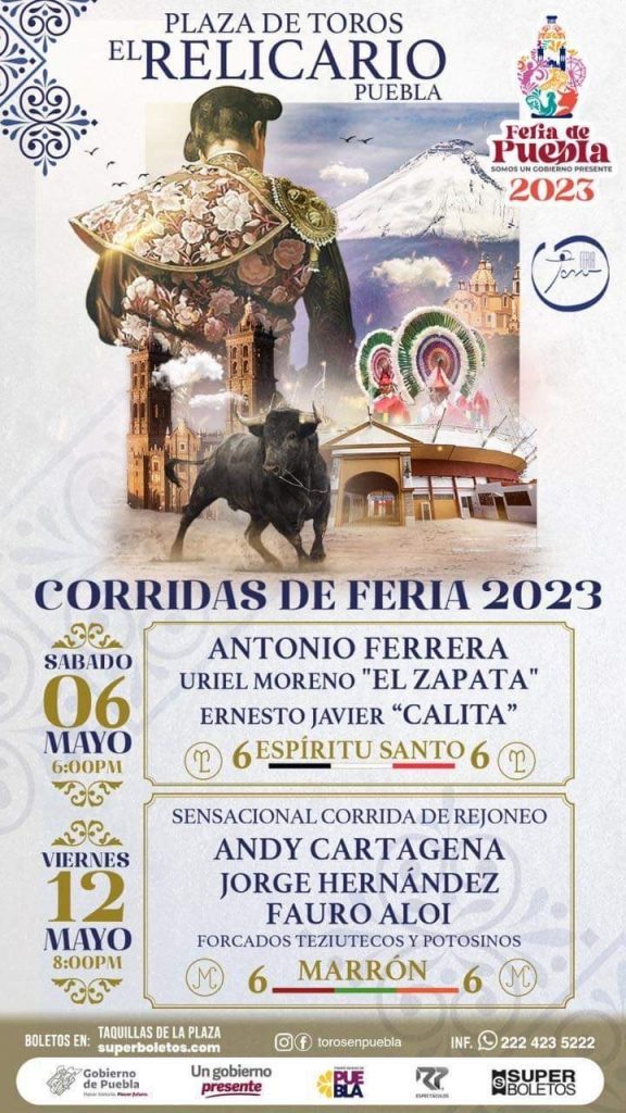 Anuncian corridas de toros para la Feria Puebla 2023