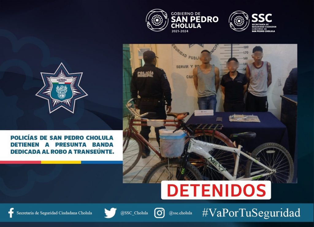 Cae banda de rateros en San Pedro Cholula