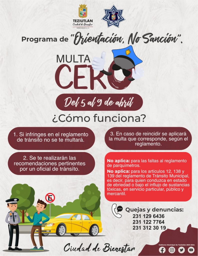 “Orientación no Sanción”, pone en funcionamiento tránsito de Teziutlán