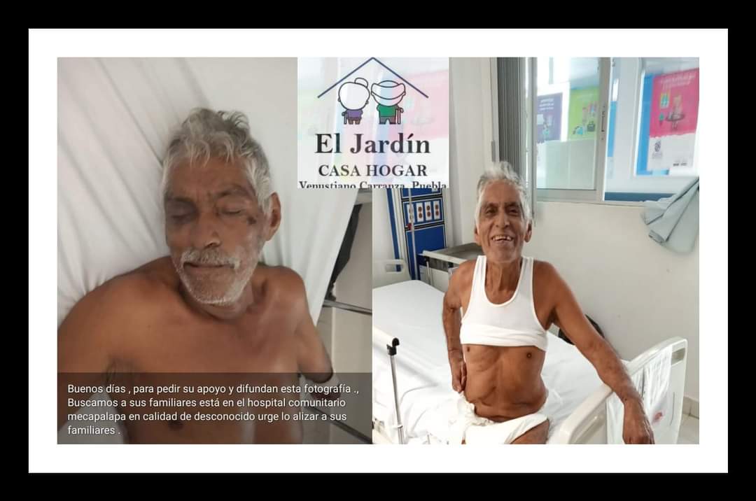 Abandonan en hospital de Pantepec a un hombre de la 3ra edad
