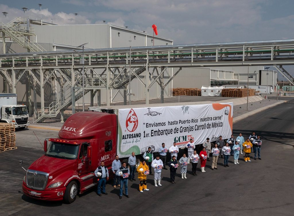 Granjas Carroll amplía su mercado de venta de carne de cerdo a Puerto Rico