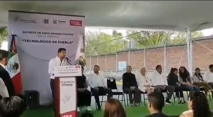 Video desde Puebla: Céspedes Peregrina y Eduardo Rivera inauguran rehabilitación de la Avenida Tecnológico