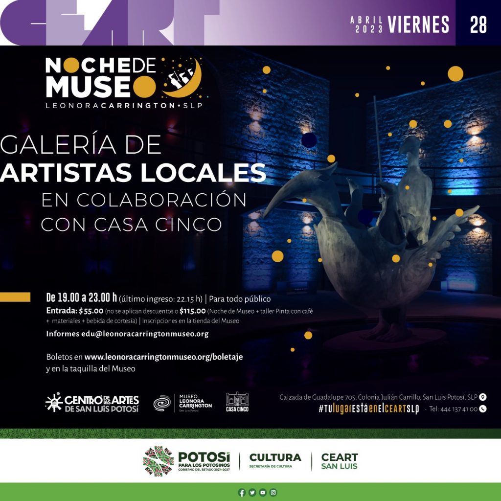 Galería de artistas locales en la noche de museo en el Leonora Carrington
