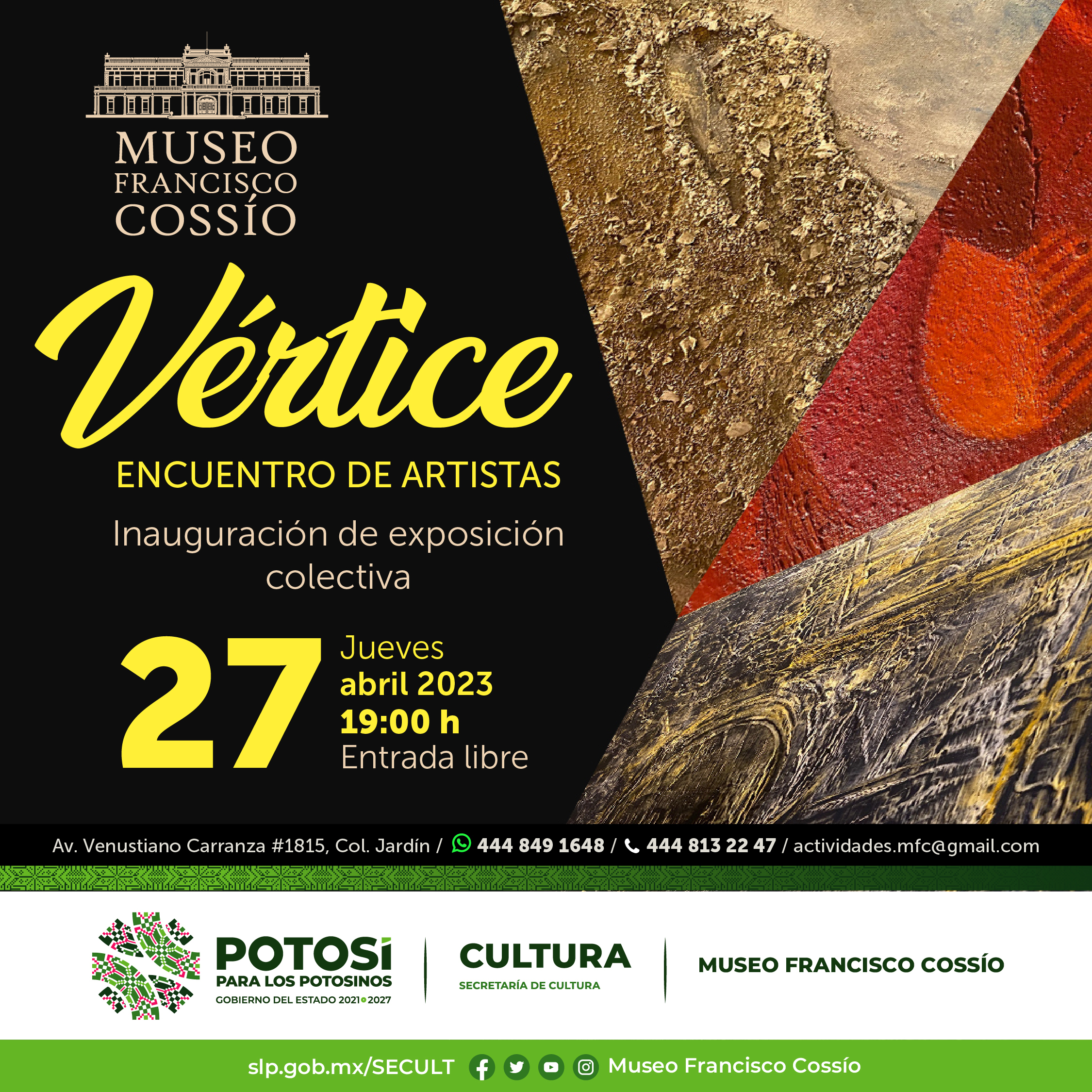 Inaugurarán “Vértice. Encuentro de artistas” en El Cossío