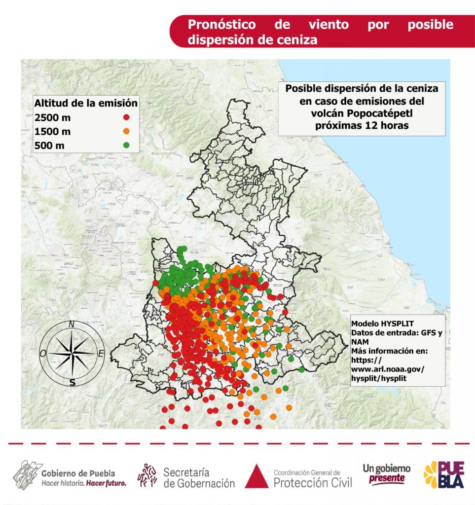 Nuevamente el Popocatépetl emitió material incandescente