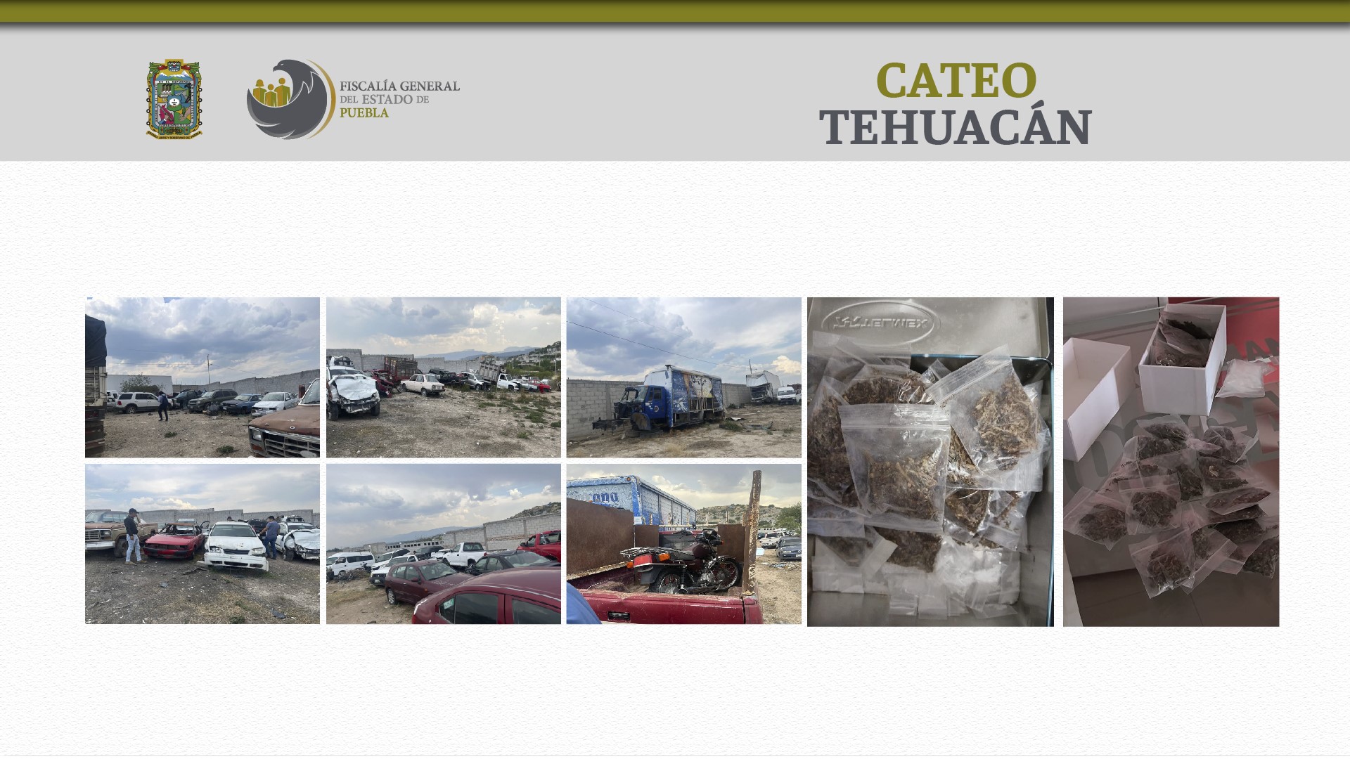 Encontraron vehículos robados y droga en Tehuacán