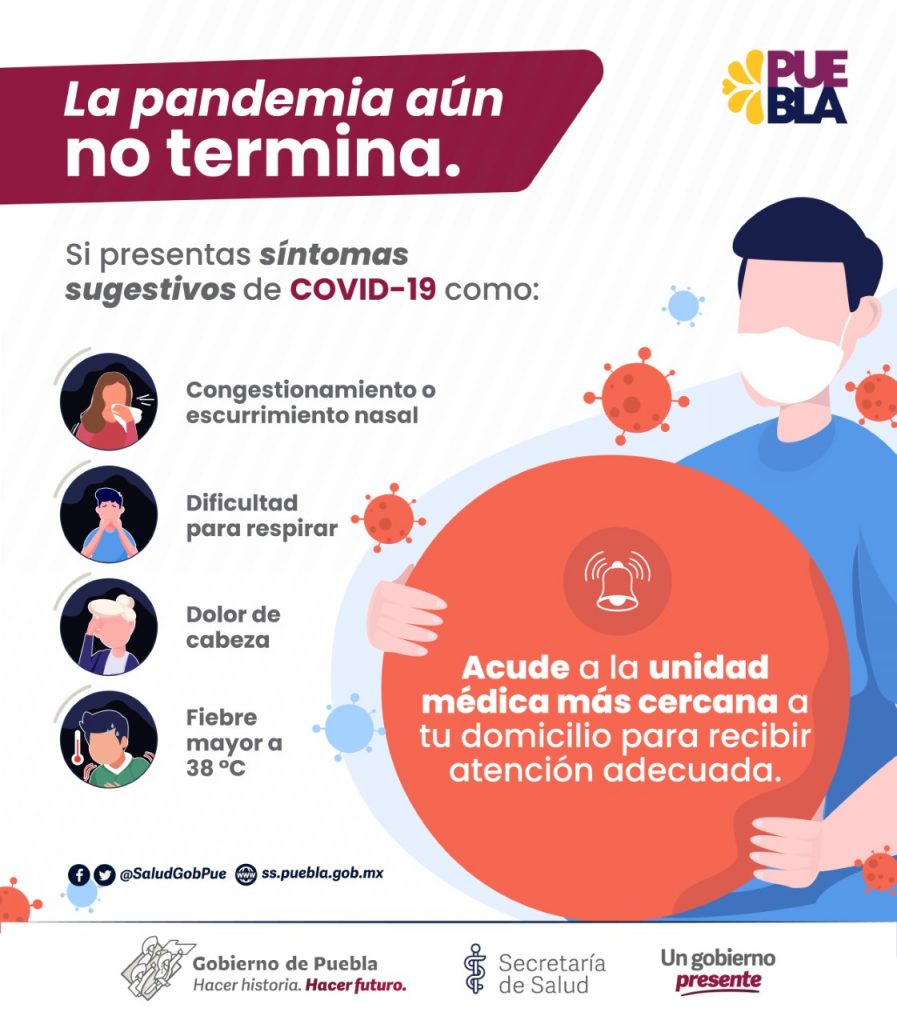 Parte de Guerra Puebla: Festejo del 5 de mayo con 69 contagios covid más