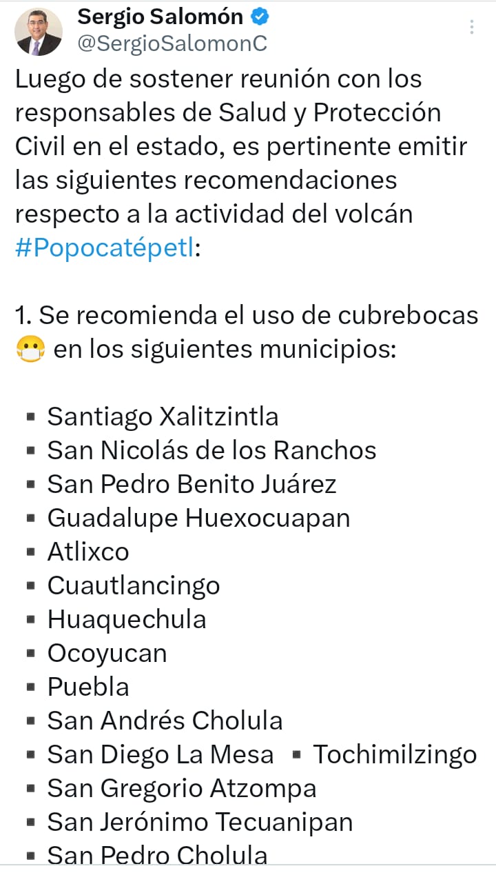 Fotonota: No hacer caso de rumores respecto al Popocatépetl, pidió Céspedes Peregrina