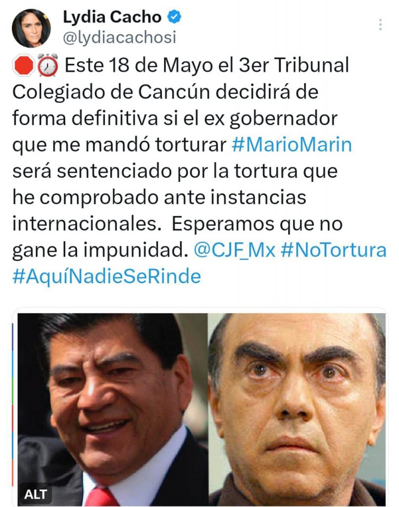 Hoy se define si Mario Marin será condenado por tortura: Lydia Cacho