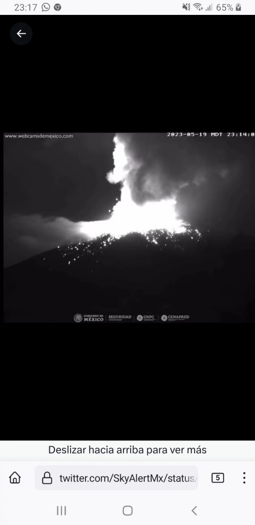 Popocatépetl mantiene una actividad importante, reportan Cenapred y Sergio Salomón Céspedes