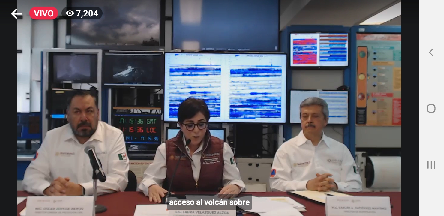 Sube de intensidad la alarma por el Popocatépetl: Coordinadora nacional de Protección Civil