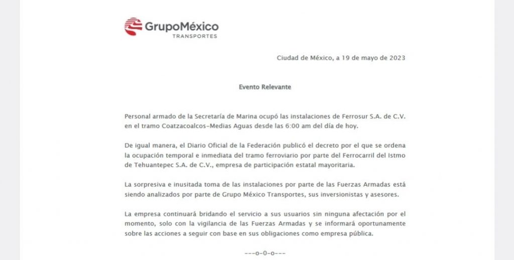 Toma personal de la SEMAR instalaciones de Ferrosur