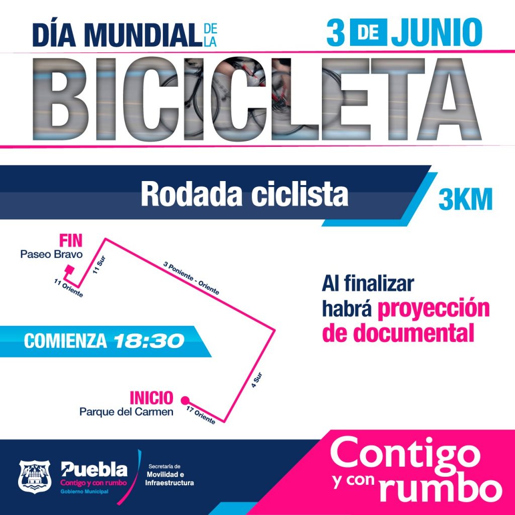 Ayuntamiento de Puebla celebrará el Día Mundial de la Bicicleta con una rodada