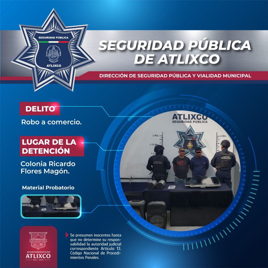 Detienen a ratero en Atlixco