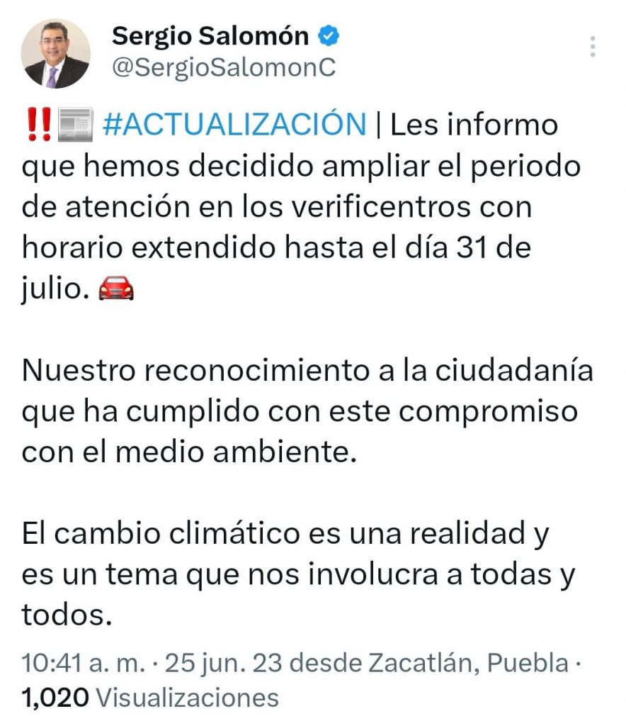 Se amplía al 31 de julio el plazo para verificar sin multa: Céspedes Peregrina