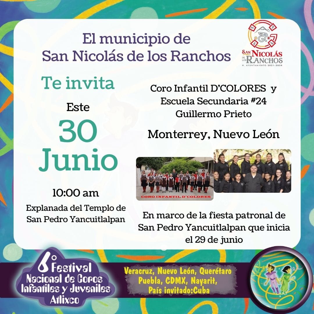 Anuncian festival de coros en San Nicolás de los Ranchos