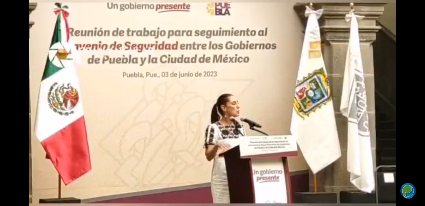 Video desde Puebla: Sergio Salomón Céspedes y Claudia Sheinbaum sostuvieron reunión de seguridad
