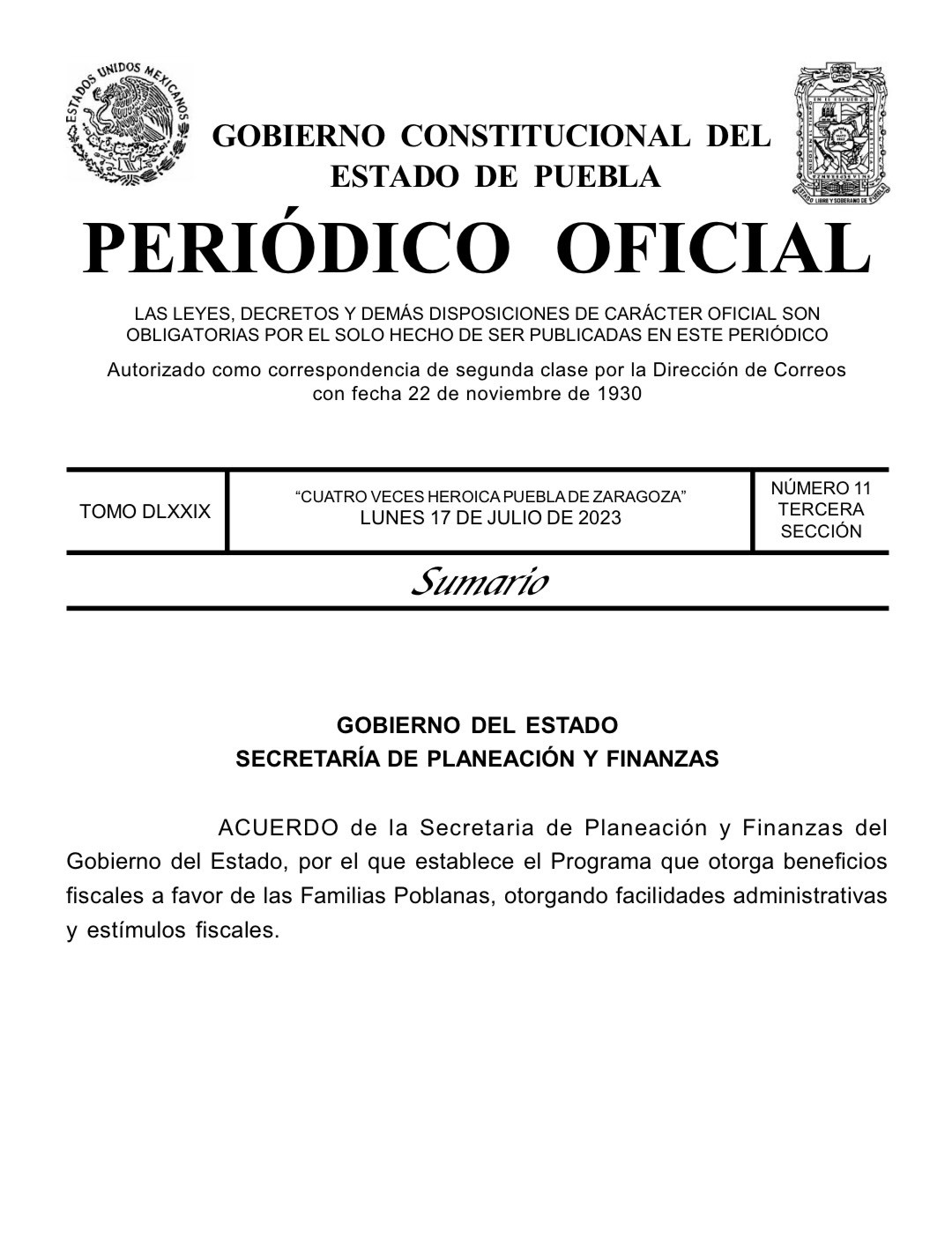 Gobierno de Puebla publicó un decreto para autorizar descuentos en impuestos y multas.
