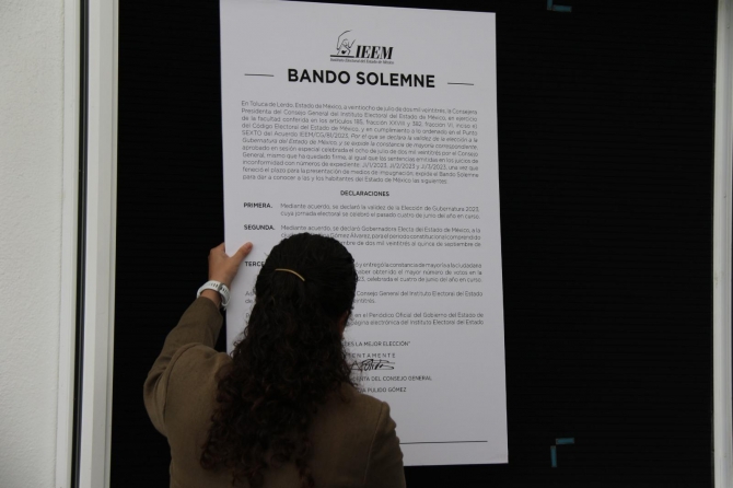 Publica IEEM declaración de validez de elección a la gubernatura de Delfina Gómez