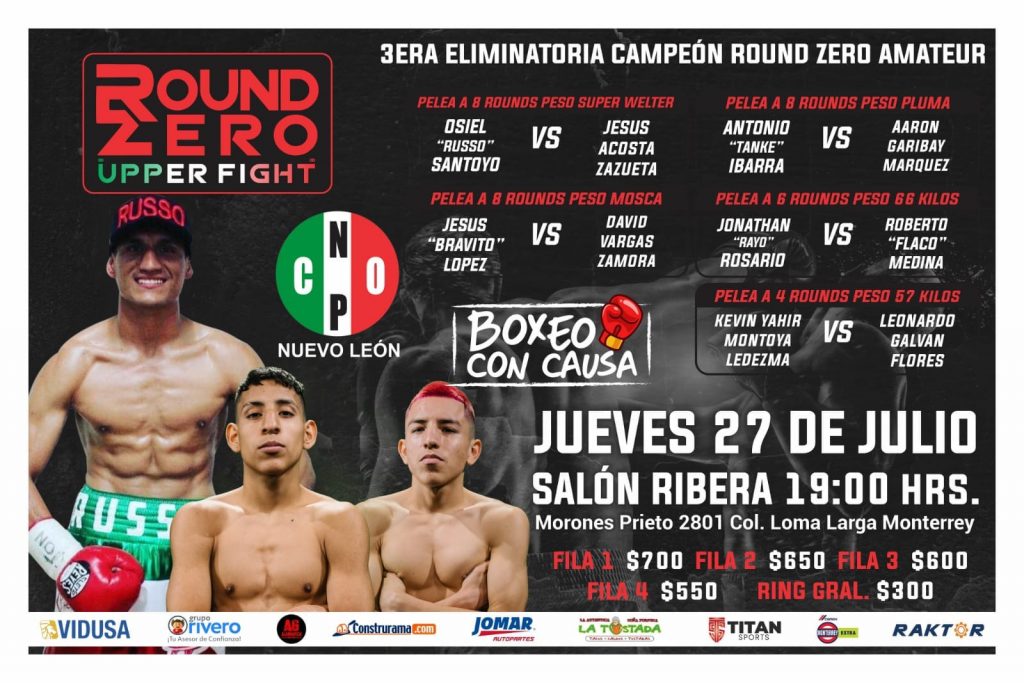 Va “Russo” Santoyo vs Jesús Acosta en la pelea estelar de Round Zero