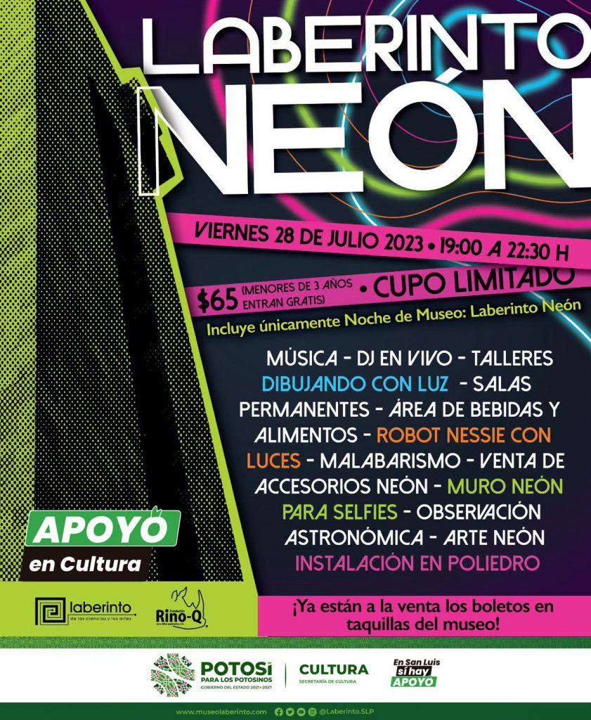 Espectacular noche de Laberinto Neón prepara la Secretaria de Cultura