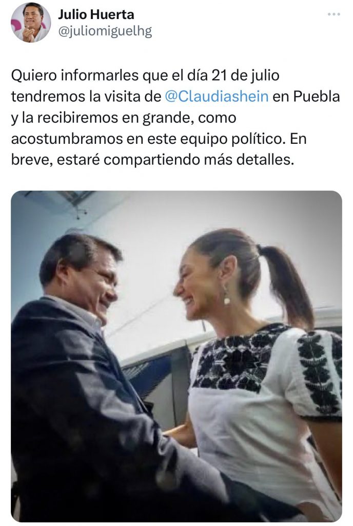 Claudia Sheinbaum visitará nuevamente Puebla