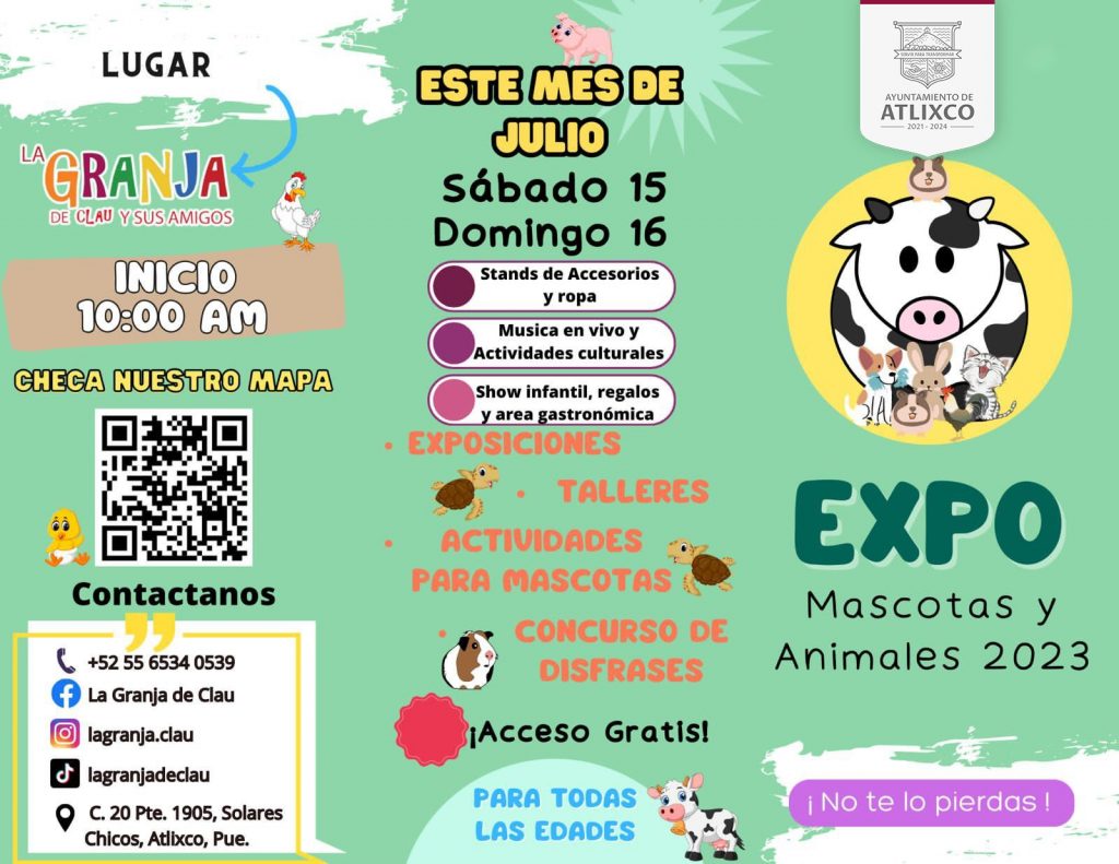 En Atlixco invitan a la “expo mascotas y animales”