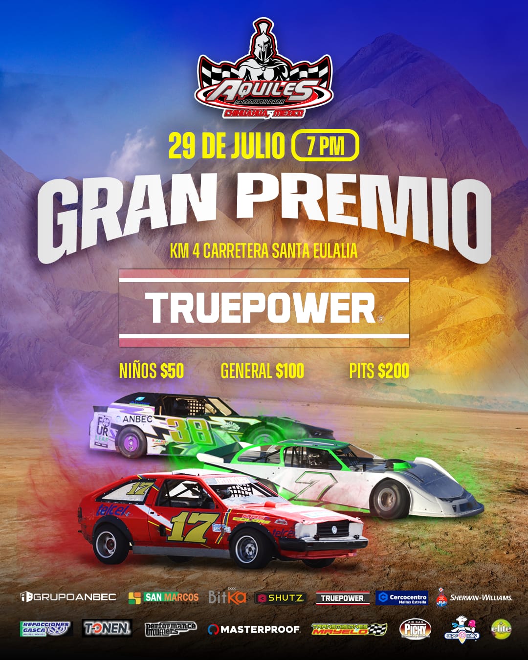 El “Gran Premio Truepower”, se disputa este sábado en el Aquiles Speedway Park