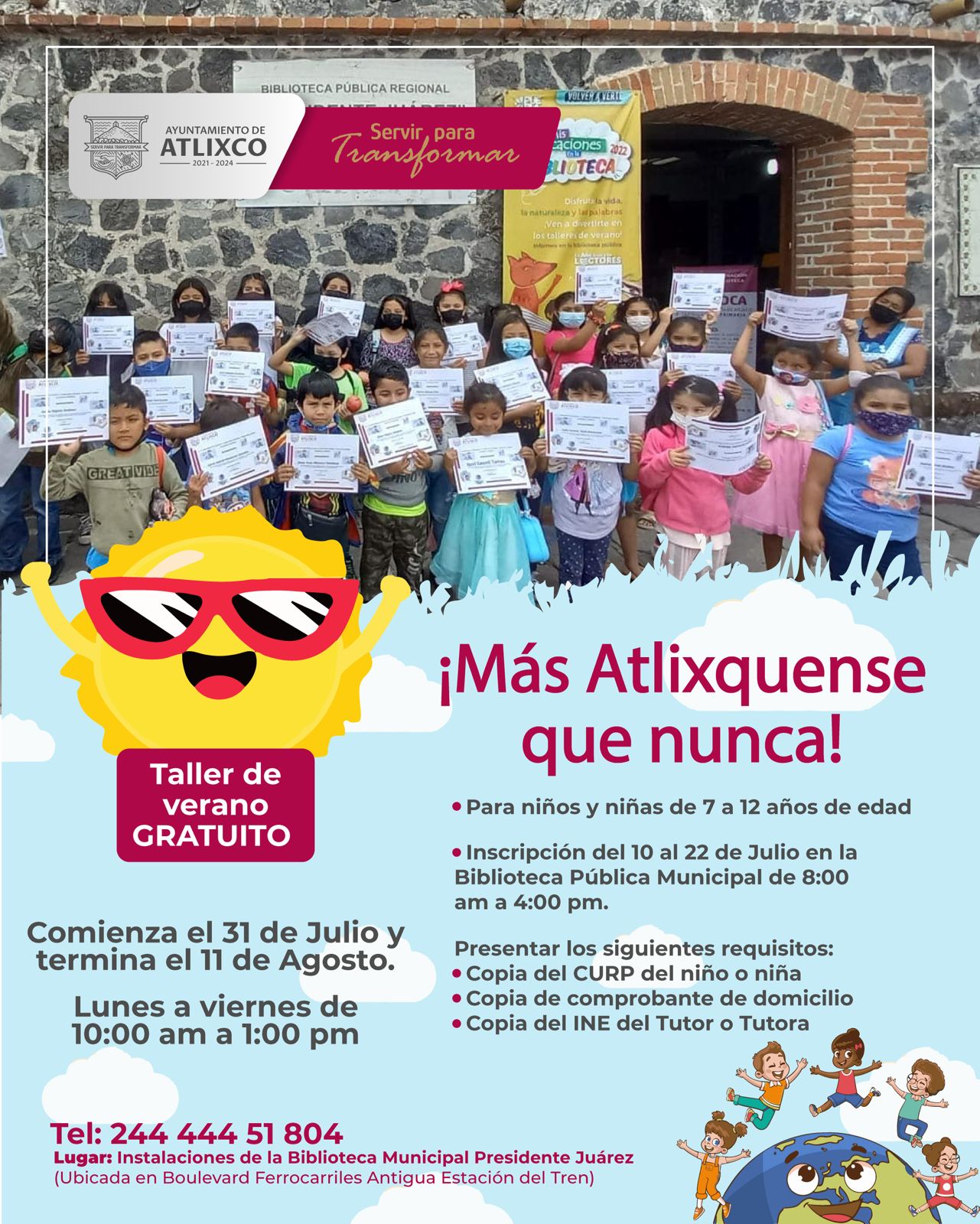 Ayuntamiento de Atlixco invita a su taller gratuito de verano